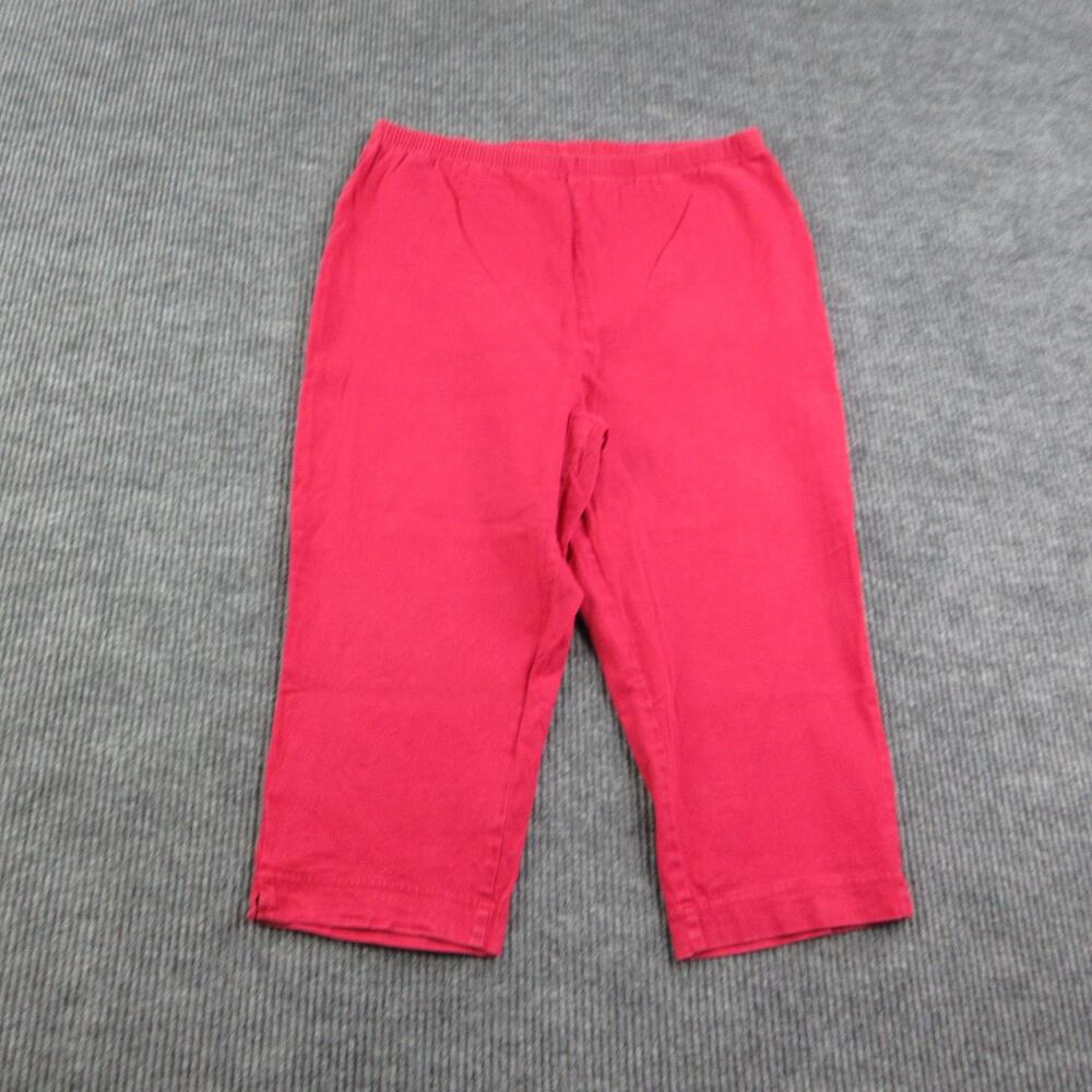 Just My Size Pants Womens 22W Red Capri Pull On Stretch Cotton Spandex 35x21*